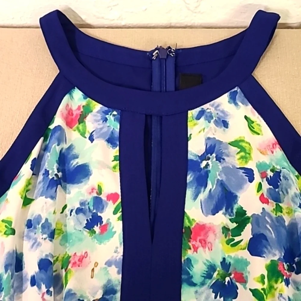 Adelyn Rae Dress Blue Pattern Large - Picture 3 of 8